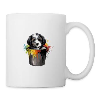 Niedlicher Hund Farbeimer für einen Hundebesitzer - Tasse - Weiß - Rechts