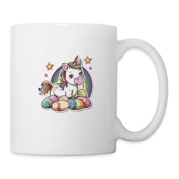 Einhorn Ostern für Kinder Regenbogen und Eier für - Tasse - Weiß - Rechts