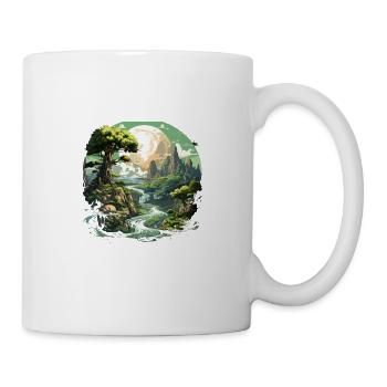 Von der Natur inspirierte landschaftliche Kunst - Tasse - Weiß - Rechts
