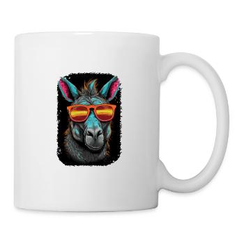 Esel Art Funky Animal Summer Style Sonnenbrille - Tasse - Weiß - Rechts