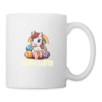 Einhorn Ostern für Kinder Regenbogen und Eier für - Tasse - Weiß - Rechts