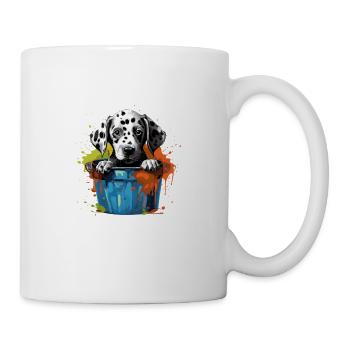 Dalmatiner Niedlicher Hund Farbeimer - Tasse - Weiß - Rechts