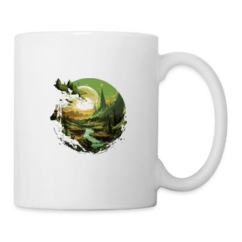 Von der Natur inspirierte landschaftliche Kunst - Tasse - Weiß - Rechts