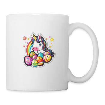 Einhorn Ostern für Kinder Regenbogen und Eier für - Tasse - Weiß - Rechts