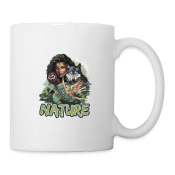 Natur Wolf Eule Schildkröte Frau für - Tasse - Weiß - Rechts