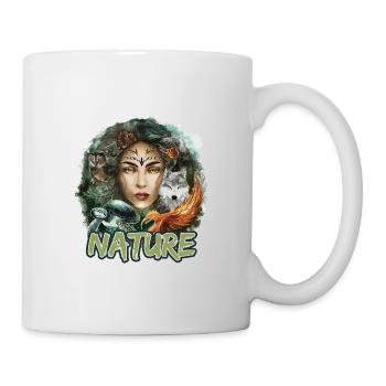 Natur Wolf Eule Schildkröte Frau für - Tasse - Weiß - Rechts