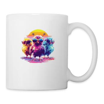Trendy city moments with chicks, fun, elegant fashion - Mug - white - Right