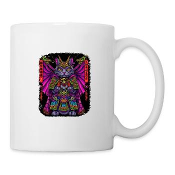 Japanische Katze Samurai Style für Katzen Fans - Tasse - Weiß - Rechts