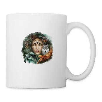 Wildlife Stamm Wolf Eule Schildkröte Frau für - Tasse - Weiß - Rechts