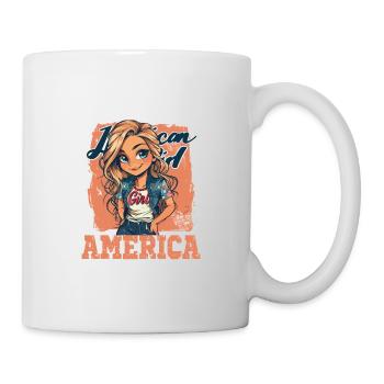 Patriotisches Amerikanisches Mädchen USA für - Tasse - Weiß - Rechts