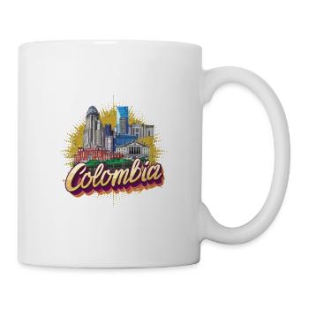 Kolumbien Stadtbild mit künstlerischem Skyline - Tasse - Weiß - Rechts