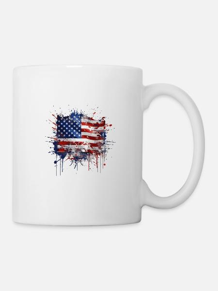 American USA Flagge Splash für Patrioten - Tasse - Weiß
