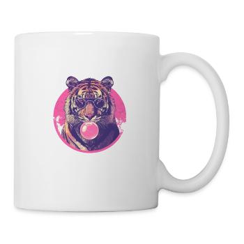 Tiger mit Sonnenbrille Bubblegum für einen Tiger - Tasse - Weiß - Rechts