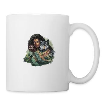 Wildlife Stamm Wolf Eule Schildkröte Frau für - Tasse - Weiß - Rechts