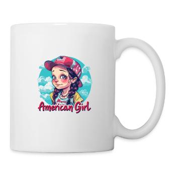 Patriotisches Amerikanisches Mädchen USA für - Tasse - Weiß - Rechts