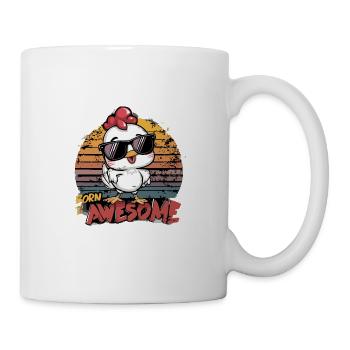 Born To Be Awesome Coole Sonnenbrille Huhn - Tasse - Weiß - Rechts