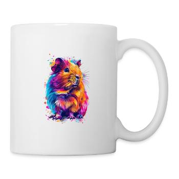 Buntes Hipster-Meerschweinchen - Tasse - Weiß - Rechts