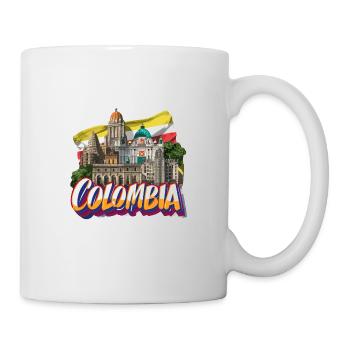 Kolumbien Stadtbild mit künstlerischem Skyline - Tasse - Weiß - Rechts