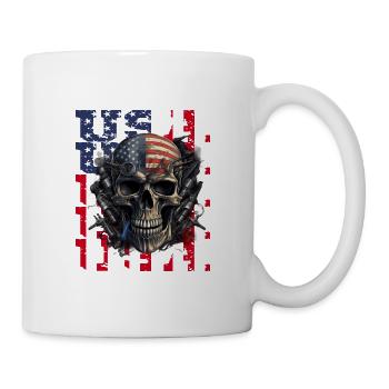 Vintage drapeau américain moto patriotique - Mug blanc - blanc - Droite