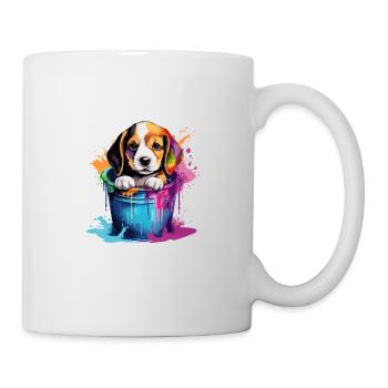 Beagle Niedlicher Hund Farbeimer - Tasse - Weiß - Rechts