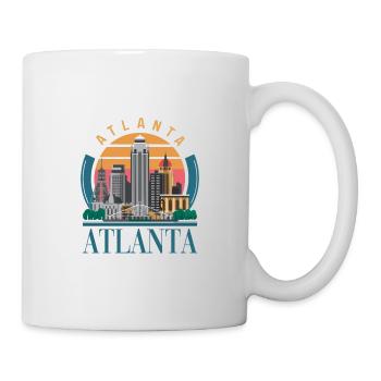 Atlanta Skyline Sonnenuntergang Stadtbild - Tasse - Weiß - Rechts