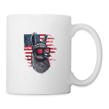 Coole Amerika Llama Sonnenbrille Patriotisch - Tasse - Weiß - Rechts