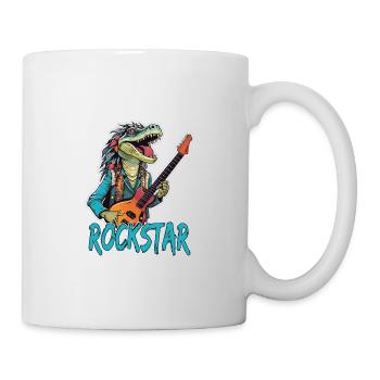 Reptil-Musiker mit E-Gitarre - Tasse - Weiß - Rechts