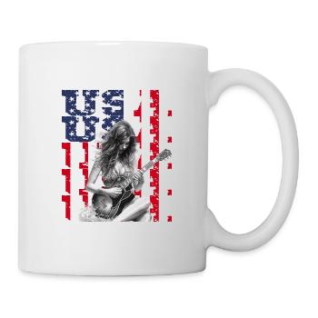 Patriotischer Musikliebhaber Amerika Gitarrist - Tasse - Weiß - Rechts