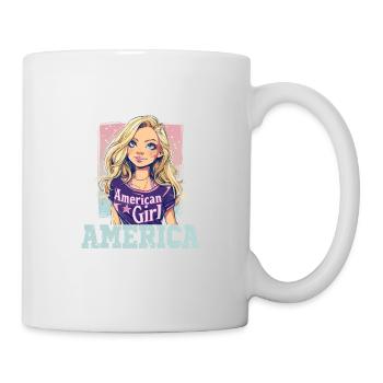 Patriotisches Amerikanisches Mädchen USA für - Tasse - Weiß - Rechts