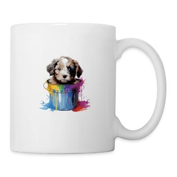 Niedlicher Hund Farbeimer für einen Hundebesitzer - Tasse - Weiß - Rechts