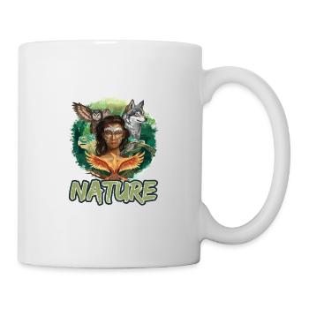 Natur Wolf Eule Schildkröte Frau für - Tasse - Weiß - Rechts