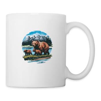 Majestätischer Bergbär Familie Wildlife Natur - Tasse - Weiß - Rechts