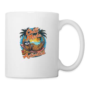 Chill-Modus Aktiviert Faultier Hängematte Strand - Tasse - Weiß - Rechts