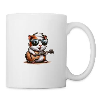 Coole Sonnenbrille Meerschweinchen spielt Gitarre - Tasse - Weiß - Rechts