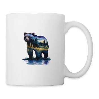 Wald Bär Natur Wildlife Kunst Berg Tier - Tasse - Weiß - Rechts