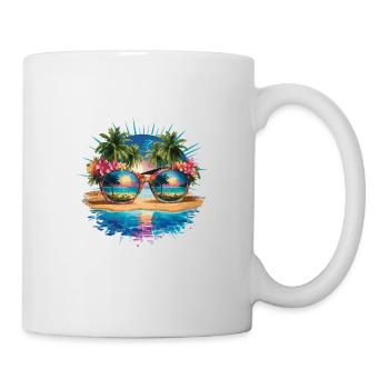 Tropisches Paradies Sonnenbrille Strand Reflexion - Tasse - Weiß - Rechts