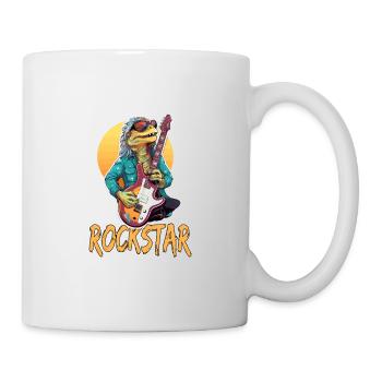 Reptil-Musiker mit E-Gitarre - Tasse - Weiß - Rechts