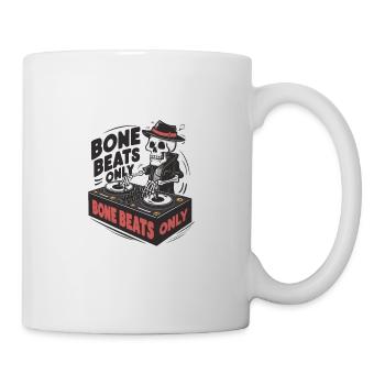Bone Beats Only Vintage Skeleton DJ Mixing Musik - Tasse - Weiß - Rechts