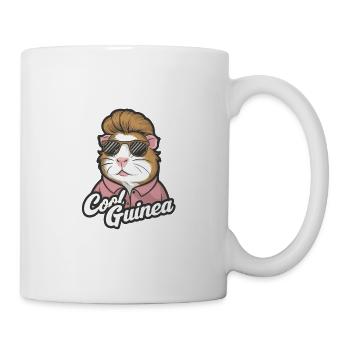 Coole Meerschweinchen mit Herz-Sonnenbrille - Tasse - Weiß - Rechts