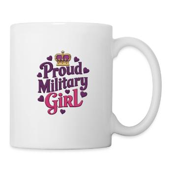 Stolzes Militärmädchen mit Krone und Herzen - Tasse - Weiß - Rechts