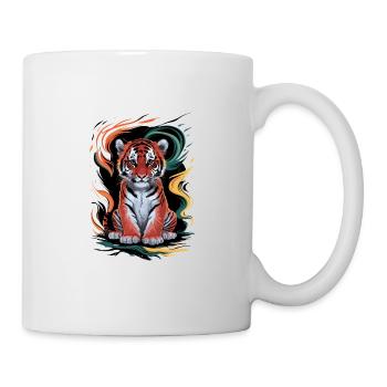 Lustiger Tiger für Kinder für Kinder - Tasse - Weiß - Rechts