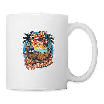 Chill-Modus Aktiviert Faultier Hängematte Strand - Tasse - Weiß - Rechts