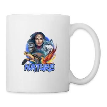 Natur Wolf Eule Schildkröte Frau für - Tasse - Weiß - Rechts