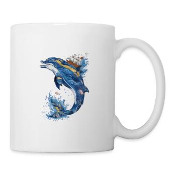 Ozean Wellen Segeln Abenteuer Delphin - Tasse - Weiß - Rechts