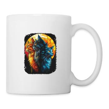 Bezaubernde Katzen mit Mond für alle - Tasse - Weiß - Rechts