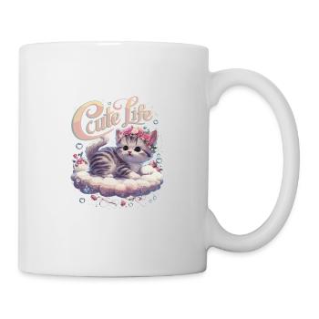 Bezaubernde Baby Katze Blumen Wolke Träumen für - Tasse - Weiß - Rechts