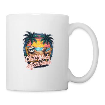 Chill-Modus Aktiviert Faultier Hängematte Strand - Tasse - Weiß - Rechts