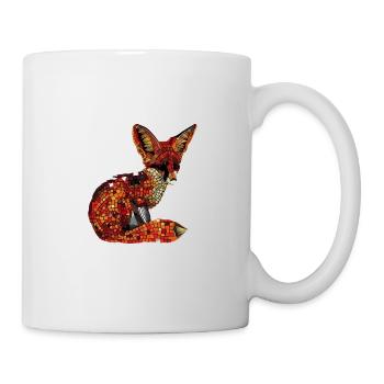 Fennek Wüste Fuchs Geometrischer Fuchs Kunstwerk - Tasse - Weiß - Rechts