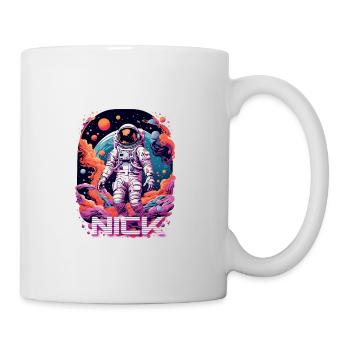 NICK - Beautiful boy name with cool astronaut - Mug - white - Right