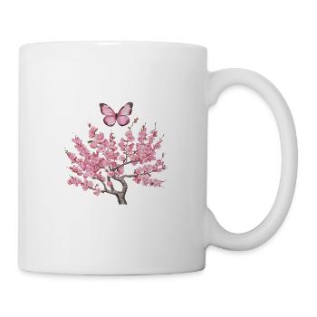 Kirschblüte Japanisch Schmetterling für einen - Tasse - Weiß - Rechts